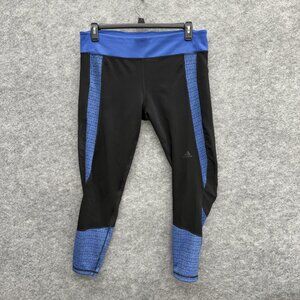 Adidas ClimaLite Women's Activewear Stretch Leggings Fitness Yoga Blue Black, XL